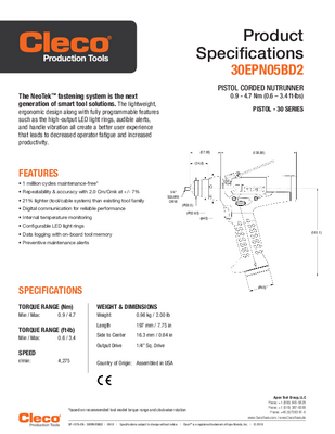 NeoTek - 30 and 50 Series - Corded Electric - Transducer Control (0.9-84Nm) - Pistol