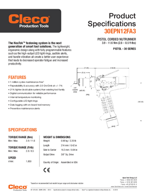 NeoTek - 30 and 50 Series - Corded Electric - Transducer Control (0.9-84Nm) - Pistol