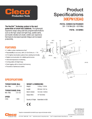 NeoTek - 30 and 50 Series - Corded Electric - Transducer Control (0.9-84Nm) - Pistol