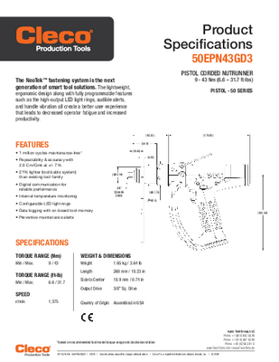 NeoTek - 30 and 50 Series - Corded Electric - Transducer Control (0.9-84Nm) - Pistol