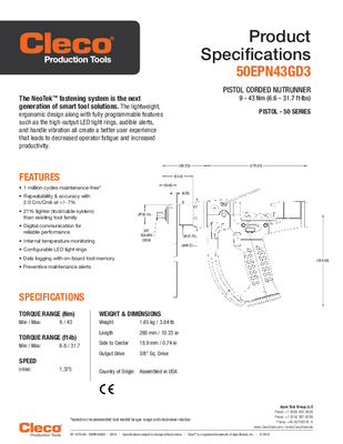 NeoTek - 30 and 50 Series - Corded Electric - Transducer Control (0.9-84Nm) - Pistol
