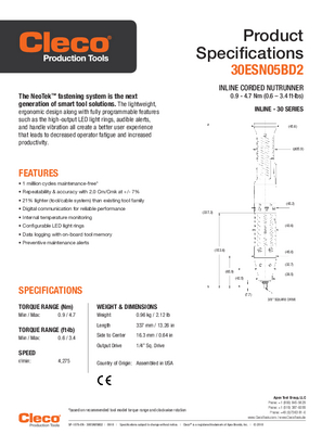 NeoTek - 30 and 50 Series Corded Electric - Transducer Control - Inline (.9-84Nm)
