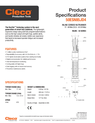 NeoTek - 30 and 50 Series Corded Electric - Transducer Control - Inline (.9-84Nm)