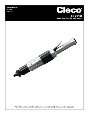 55 Series - Inline Reaction Bar Nutrunner - Lever Start - Collar Reverse