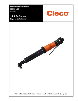 24 Series - Angle Nutrunner - Clutch Shut-Off - Lever Start - Collar Reverse