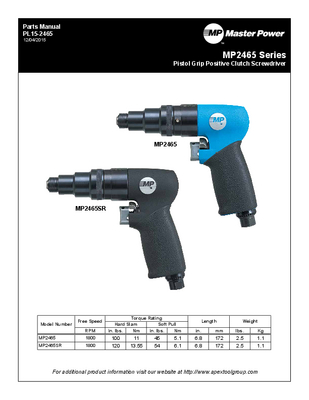 MP Series - Positive Clutch Screwdrivers