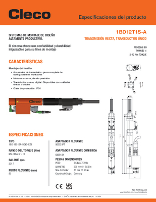 Conventional Spindle – BD/BDU Size 1 – Straight Drive