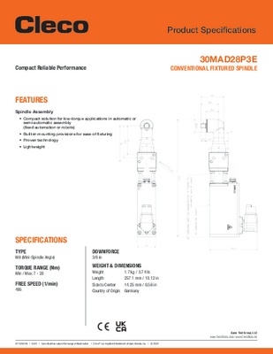 Conventional Fixtured Spindle - Mini - Angle