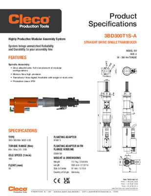 Conventional Spindle – BD/BDU Size 3 – Straight Drive