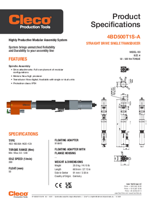 Conventional Spindle – BD/BDU Size 4 – Straight Drive