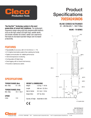 NeoTek - 70 Series - Corded Electric - Transducer Control - (23-4000 Nm) Inline and Right Angle