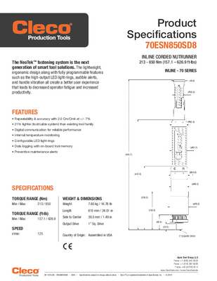NeoTek - 70 Series - Corded Electric - Transducer Control - (23-4000 Nm) Inline and Right Angle